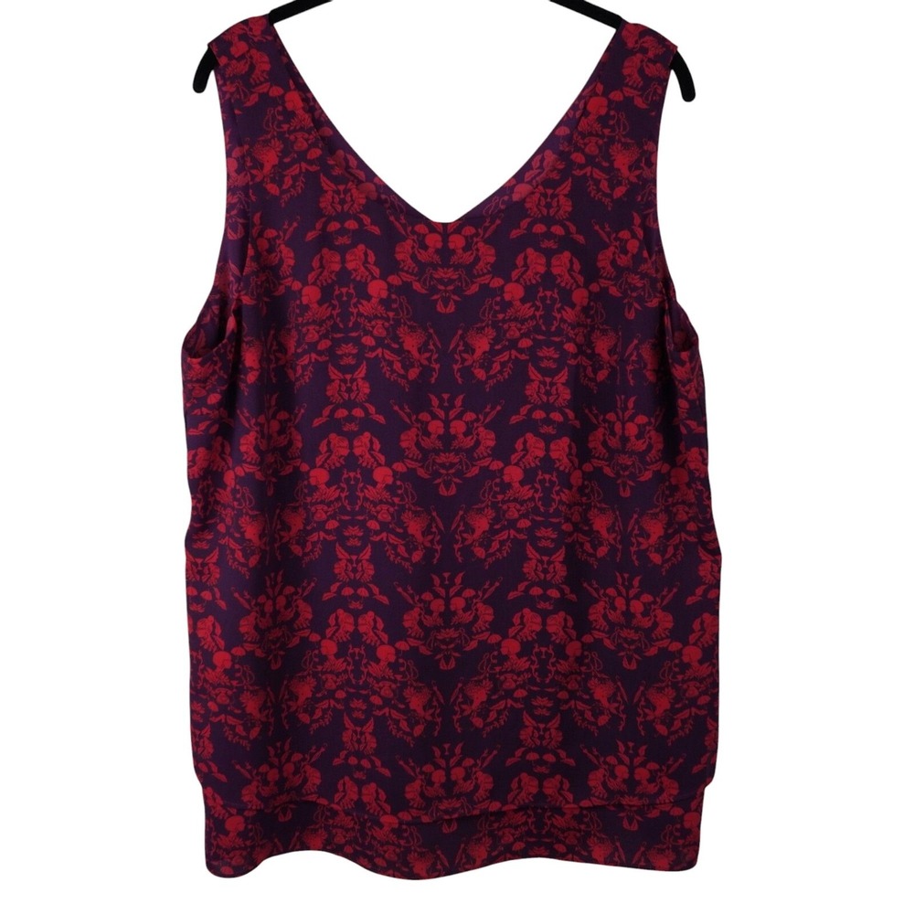 Cabi Cameo Layer Split Back Top Geometric Tank Size XL Lightweight Breathable fl